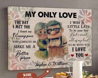 💯'Love Once Upon A Time' Vintage Metal Tin Sign Carl and Ellie Wall Art Tin Signs 8x12💯