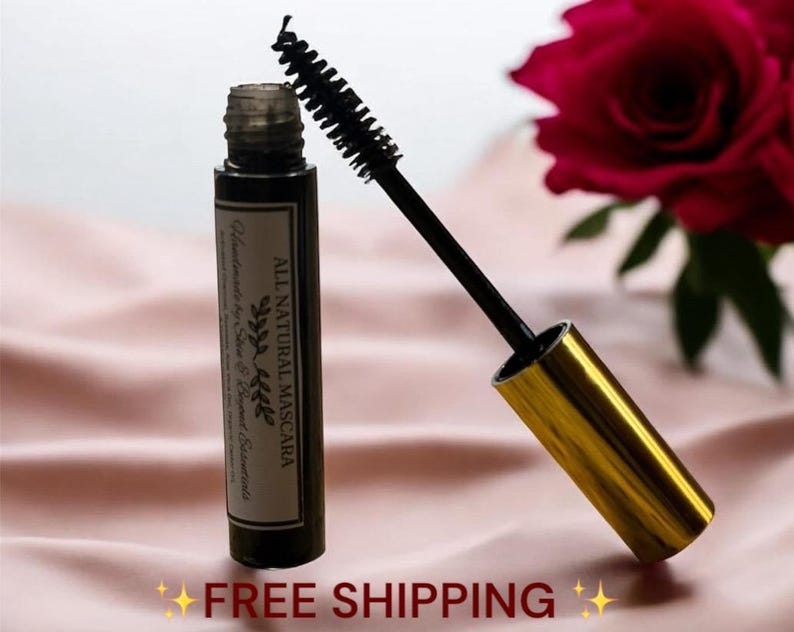 Natural Mascara for Sensitive Eyes | 6 Ingredients | Handmade Clean Beauty | Non-Toxic Minimalist Makeup image 4