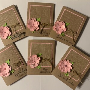 Lot de 6 cartes de vœux pour diverses occasions. A2, 4,25 po. x 5,5 po.
