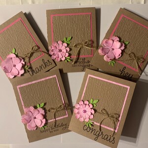 Set mit 5 Grußkarten.  A2, 11,6 x 14 cm.