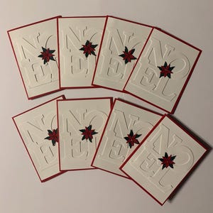 Conjunto de 8 cartões de felicitações de Natal. Tamanho A2, 4,25” x 5,5”.