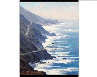 ORIGINAL OIL PAINTING  Beach Painting Big Sur California Seascape Paintings