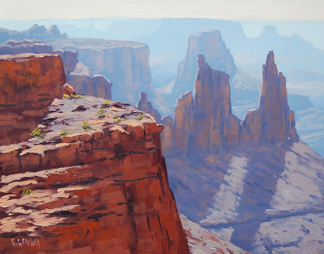 CANYON PAINTING DESERT Landscape Painting Traditional Art by Listed