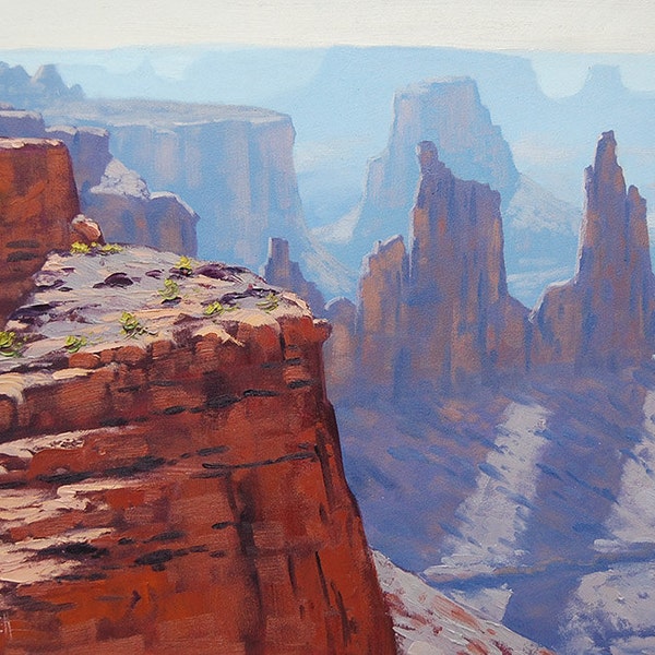 CANYON PAINTING DESERT Landscape Painting Traditional Art by listed Artist G.  Gercken