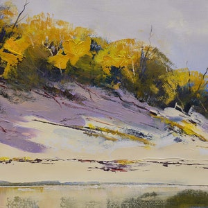 Beach Painting, beach dunes,sand dunes, Original oil painting, Impressionist coastal Wall Art image 2