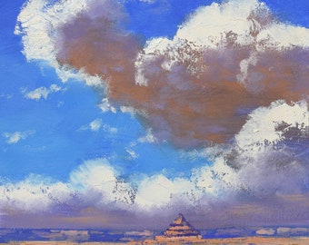 Utah desert landscape Original framed oil painting clouds over canyonlands by Graham Gercken