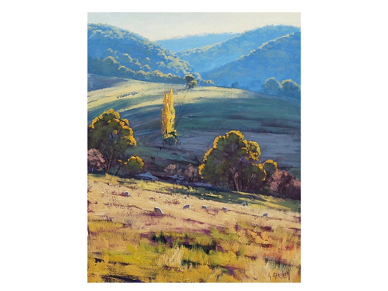 SHEEP FARM PAINTING Rural Landscape Painting Original Oil Painting Listed Artist Graham Gercken