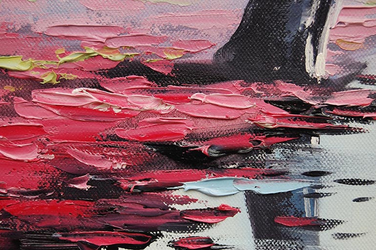 ORIGINAL Oil Misty Pink Landscape Painting River Pink Wall Etsy