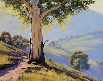 Printable painting wall art prints from my Original Oil Painting Australian Eucalyptus trees