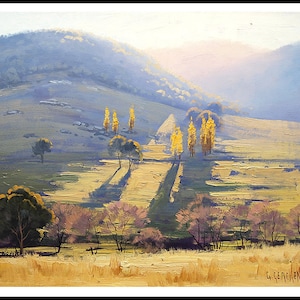 LANDSCAPE PAINTING  traditional Oil Painting rural landscape fine art tarana by Graham Gercken