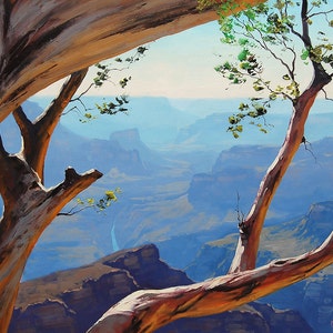 GRAND CANYON PAINTING Tree Landscape Painting Wall Decor by listed Artist G.  Gercken