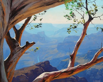 GRAND CANYON PAINTING Tree Landscape Painting Wall Decor by listed Artist G.  Gercken