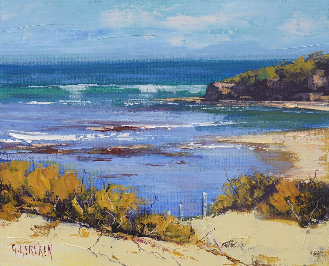 Mornington Peninsula Beach Framed Oil Painting Impressionist Etsy Australia