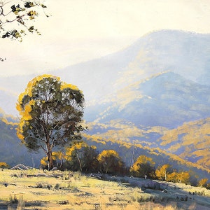 LARGE LANDSCAPE PAINTING Listed Artist Original Oil Painting Gum Trees by Graham Gercken image 1