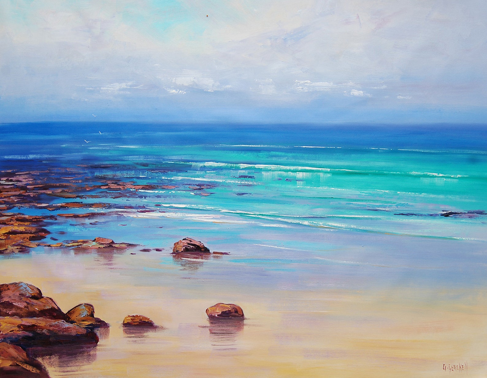 BEACH PAINTING Impressionist Beach Scenes Original Art by Graham