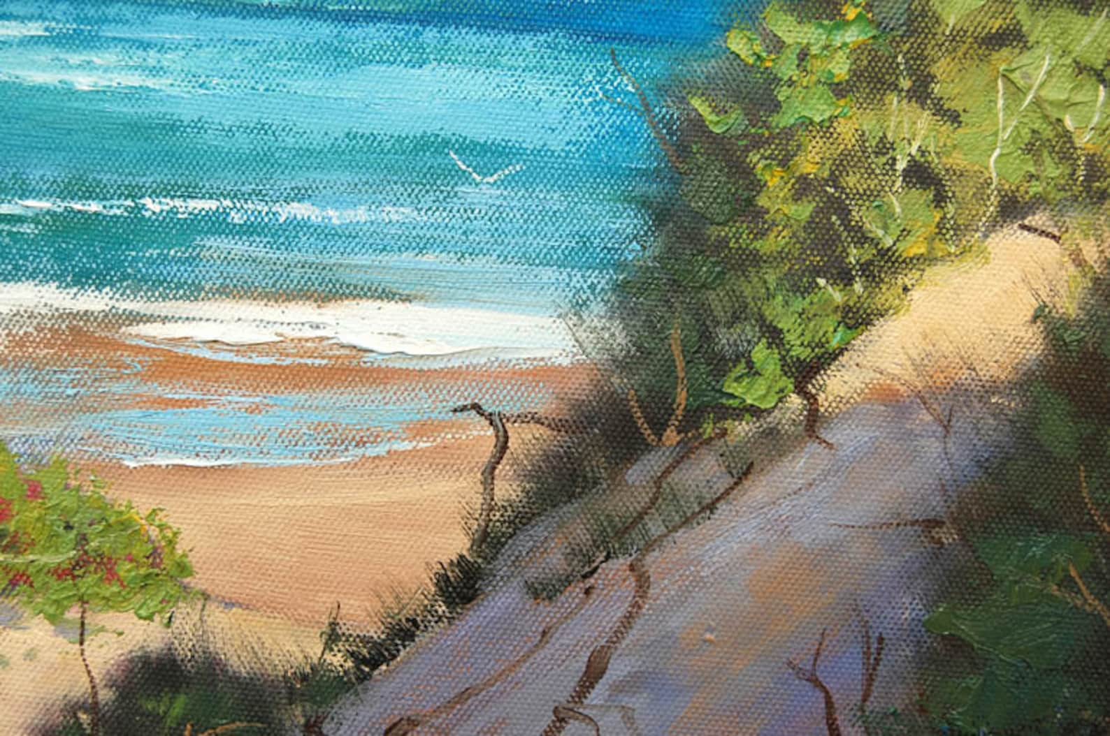 Beach Oil Painting Traditional Seascape Sand Dunes By Graham Etsy