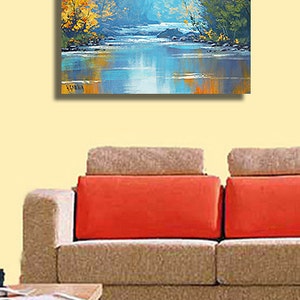 Misty river, misty painting, river painting, misty scene, river oil painting, by G.Gercken image 2