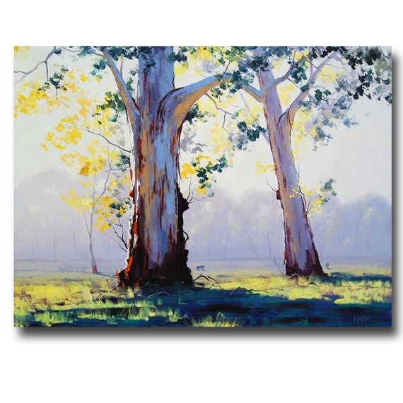 Dipinti Di Alberi Originale Pittura A Olio Tela Paesaggio Etsy