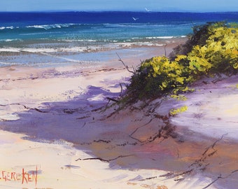 Sandy Beach Dunes Original Coastal landscape by listed Australian artist  Graham Gercken