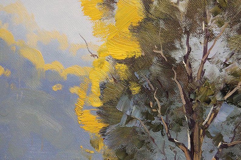 LARGE LANDSCAPE PAINTING Listed Artist Original Oil Painting Gum Trees by Graham Gercken image 4