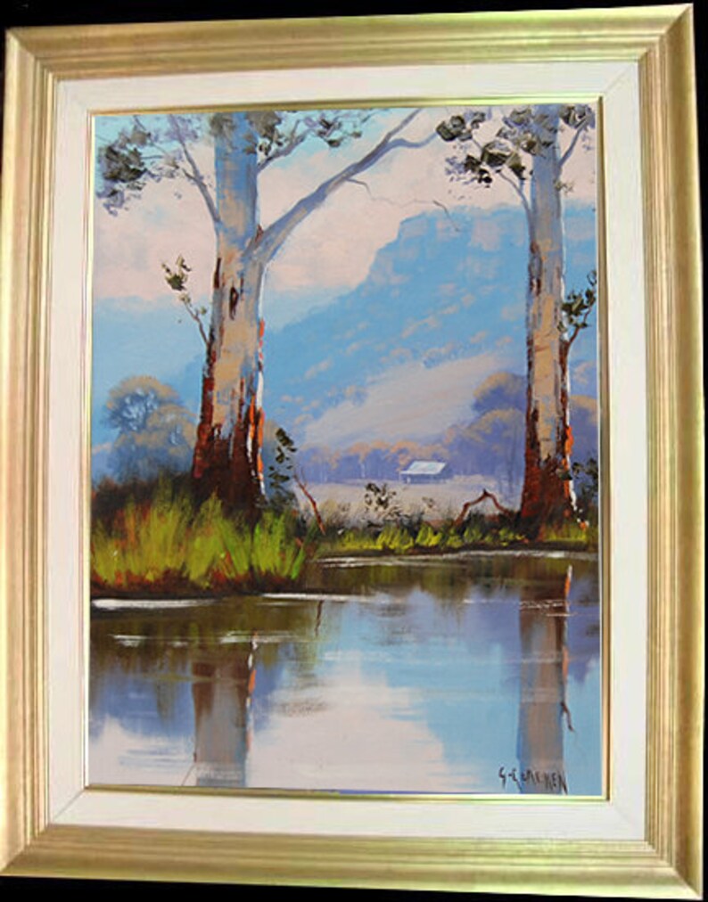 Ready To Hang australian landscape painting gum trees fine art Etsy