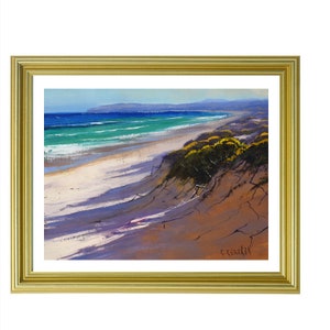 beach dunes, BEACH Painting, coastline on canvas, Original oil painting, beach decor, dunes painting, coastal scene, seascape, australia image 3