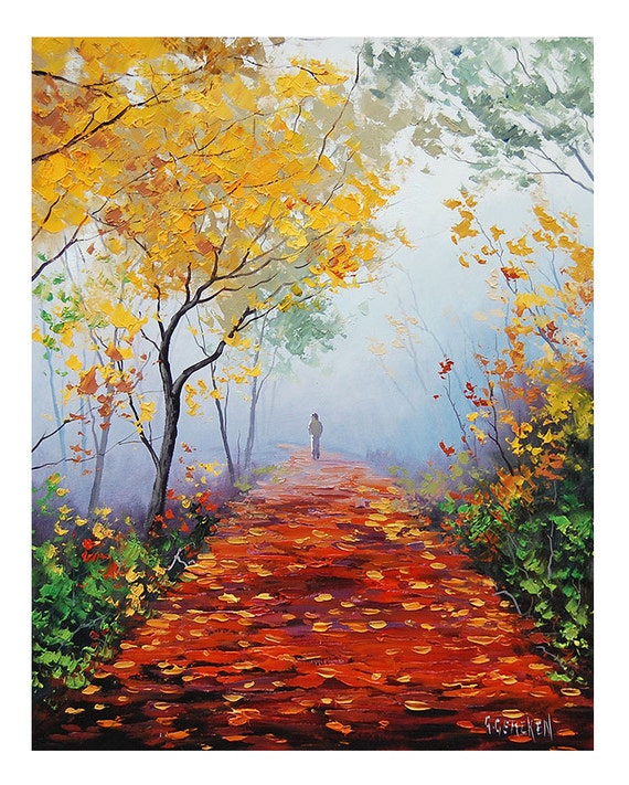 AUTUMN OIL PAINTING fall landscape colorful art Graham gercken.