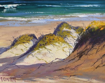 beach  dunes, BEACH Painting, coastline on canvas, Original oil painting, beach decor, dunes painting, coastal scene, seascape, australia