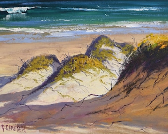 beach  dunes, BEACH Painting, coastline on canvas, Original oil painting, beach decor, dunes painting, coastal scene, seascape, australia