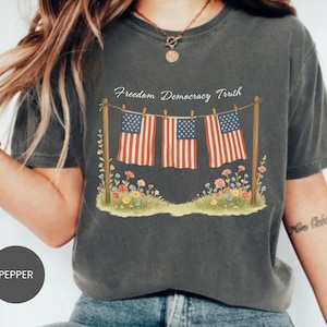 Comfort Colors Patriotic USA Tee: Subtle Anti Trump 4th of July Shirt