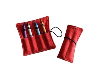 Red Swirls Mini Crayon Rolls