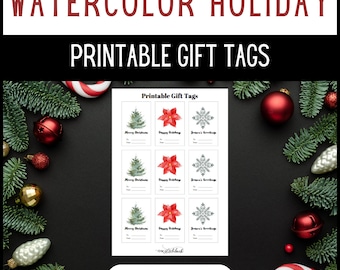 Watercolor Holiday Gift Tags [Printable PDF]