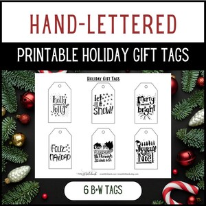 Hand-Lettered Holiday Gift Tags [Printable PDF]
