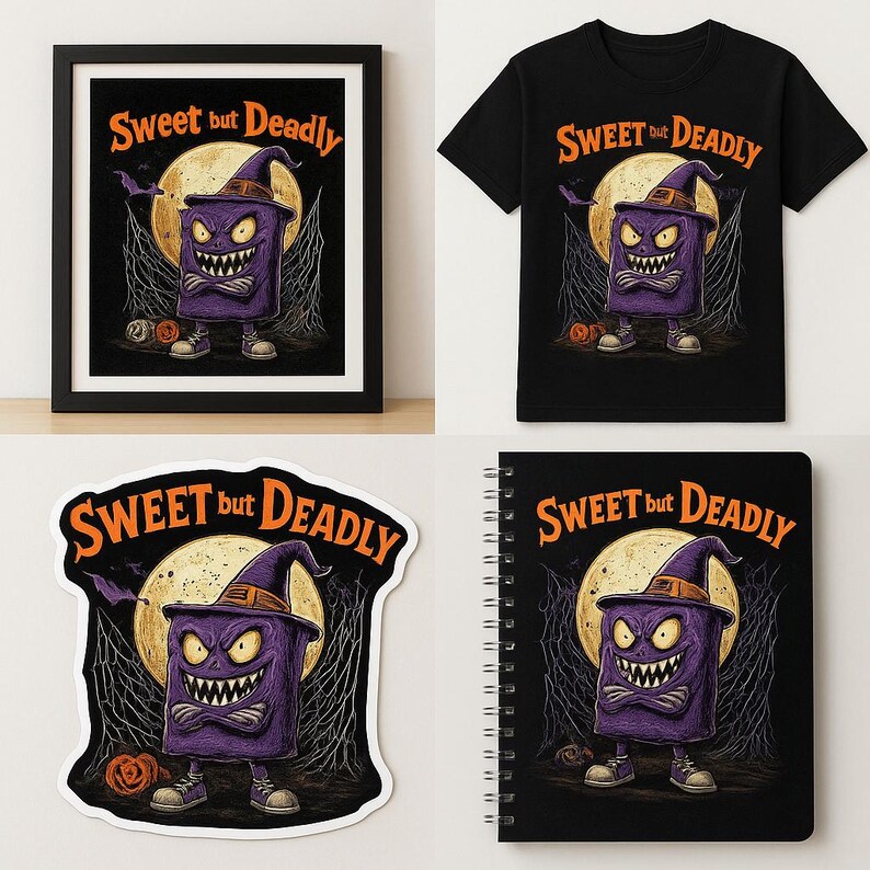 Evil Candy Monster PNG, Spooky Halloween T-shirt Design - Etsy