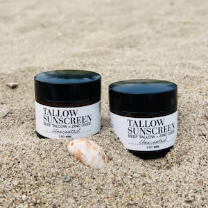 Tallow Sunscreen Anti-Aging Sunscreen | Organic Non-Nano Zinc Oxide Face Balm | Natural Moisturizer, No Chemicals