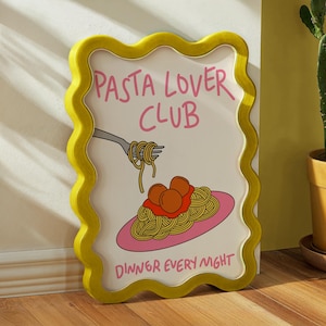 Pasta Lover Art Print Pasta Wall Art Pasta Lover Club Print Spaghetti Wall Art Drawn Pasta Print Kitchen Wall Art Pasta Illustration