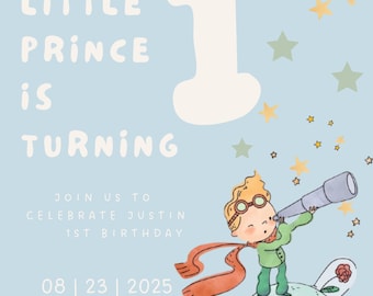 Faire-part d'anniversaire MODifiable Petit Prince Petit Prince Pequeno Principe Convite