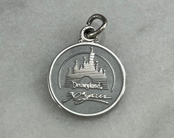 Disneyland 30th Anniversary Charm - Vintage Sterling Silver Disney Souvenir Travel, Vintage Bracelet Charm