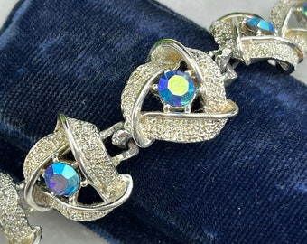 Pulsera de diamantes de imitación azules - Joyería de fantasía en tono plateado, pulseras con piedras con acabado AB para mujer