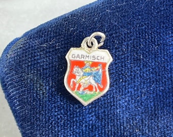 Vintage 835 Silver Enamel Garmisch Germany Travel Charm