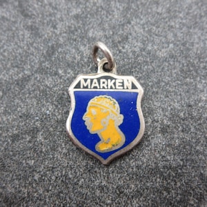 Enamel Travel Charm - 835 Silver Enamel Marken Netherlands Souvenir Bracelet Charm