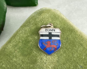Vintage Enamel Travel Charm: 800 Silver Bonn Germany Souvenir