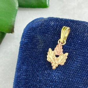 10k Black Hills Gold Grapes Pendant or Charm - Vintage Tiny Dainty Jewelry