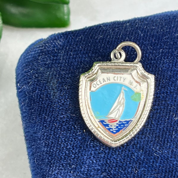 Sterling Silver Ocean City, NJ Souvenir Charm - Travel Souvenir, Bracelet Charm