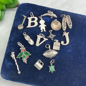 Dije o colgante para pulsera de plata de ley - UNA PIEZA a elegir