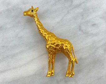 Vintage Large Golden Giraffe Brooch
