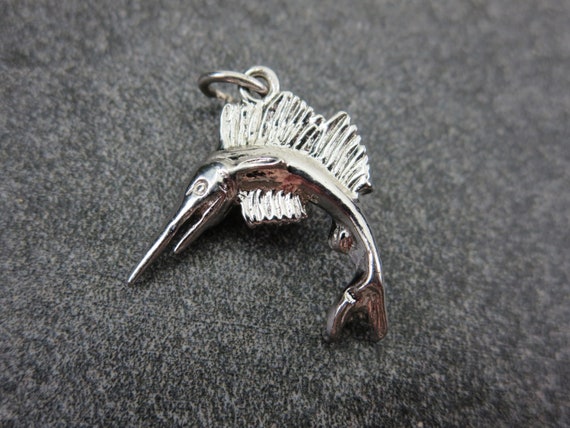 Sterling Silver Fish Charm - Swordfish or Marlin,… - image 5