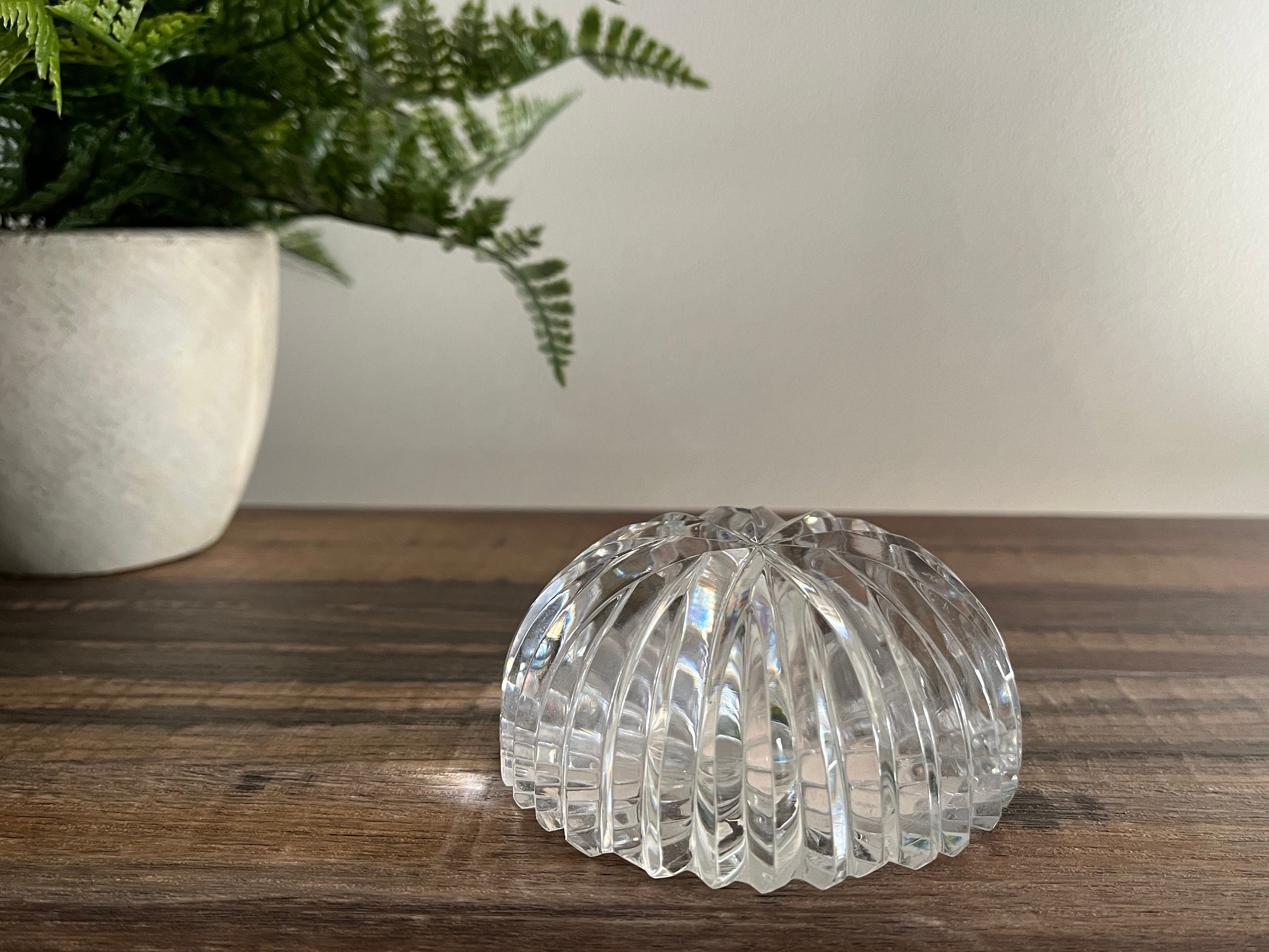 Clear Glass Paperweight - Chrysanthemum Form
