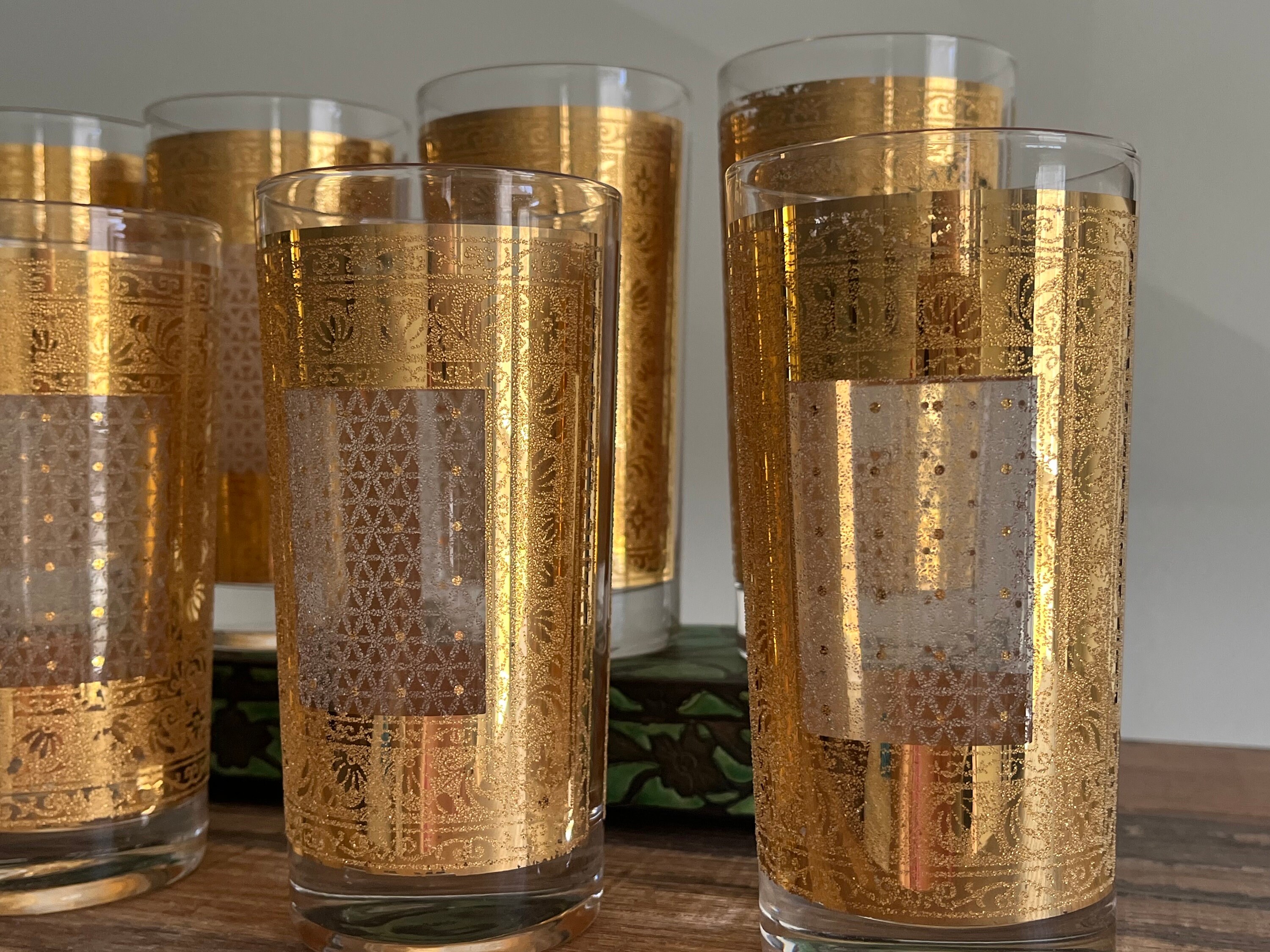 Vintage MCM Barware Pasinski Kashmir 22k Gold Encrusted