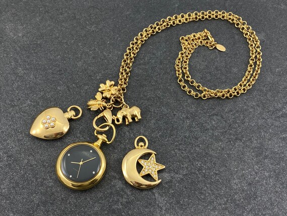 Collar de reloj Joan Rivers vintage con dijes intercambiables - Etsy